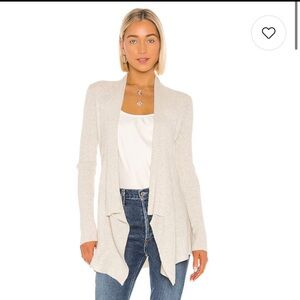 Autumn cashmere ribbed drape cotton cardigan